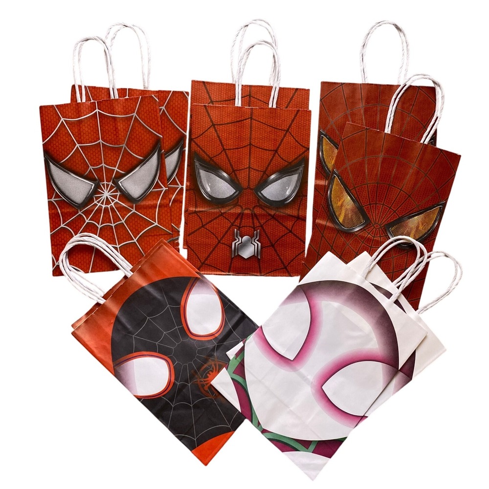 Spiderman Loot Party Bags Birthday Goodie Supplies 10 Bags, 2 of‎ each style
